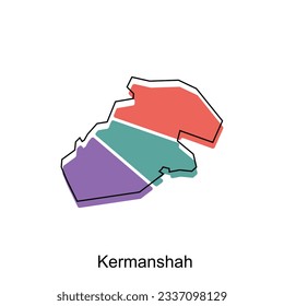 Kermanshah City of Iran map vector illustration, vector design template