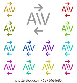 Kerming, text multi color icon. Simple thin line, outline vector of Text editor icons for UI and UX, website or mobile application