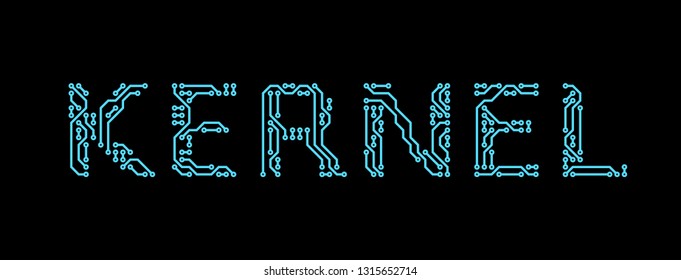 KERNEL sign - circuit board style