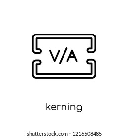 Kerning icon. Trendy modern flat linear vector Kerning icon on white background from thin line Technology collection, editable outline stroke vector illustration