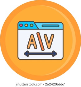 Kerning Line vector Icon Design