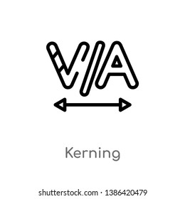 kerning vector line icon. Simple element illustration. kerning outline icon from technology concept. Can be used for web and mobile