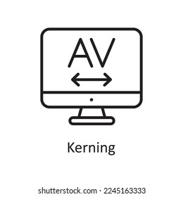 Kerning  Vector Outline Icon Design illustration. Design and Development Symbol on White background EPS 10 File