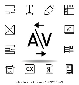 kerning, word A and V icon. Can be used for web, logo, mobile app, UI, UX