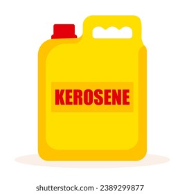 Kerosin in einem großen gelben Behälter einzeln auf weißem Hintergrund, Vektorgrafik