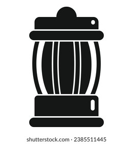 Icono de lámpara de acampada de Kerosene vector simple. Quemador químico de caída. Gasolina vieja lancha
