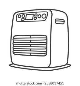 Kerosene fan heater. Home appliances. Vector illustration.