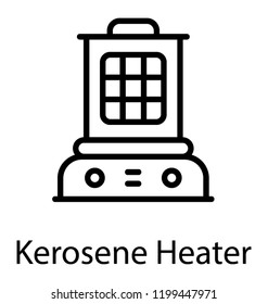 Kerosene fueled heater line vector icon image 