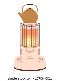 
kerosene heater. Heating equipment vector illustration.