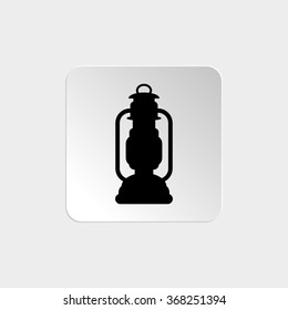 Kerosene lamp  - black vector icon