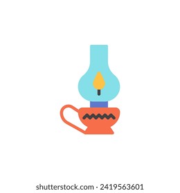 Kerosene lamp flat icon, vector sign, colorful pictogram isolated on white. Symbol, logo illustration. Flat style design