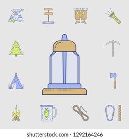kerosene lamp icon. Detailed set of color camping tool icons. Premium graphic design. One of the collection icons for websites, web design, mobile app