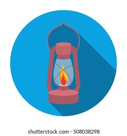 Kerosene lamp icon in flat style isolated on white background. Light source symbol stock vector illustration