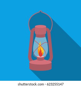 Kerosene lamp icon in flat style isolated on white background. Light source symbol stock vector illustration