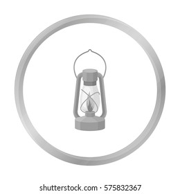 Kerosene lamp icon in monochrome style isolated on white background. Light source symbol stock vector illustration
