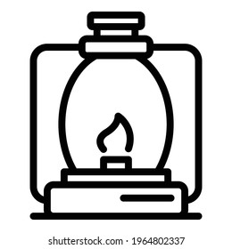 Icono de lámpara de Kerosene. Icono de vector de lámpara Kerosene de contorno para diseño web aislado en fondo blanco
