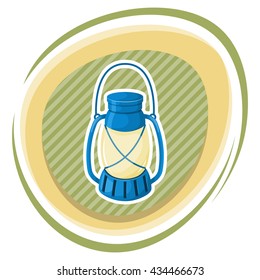 Kerosene lamp icon. Vector illustration in cartoon style