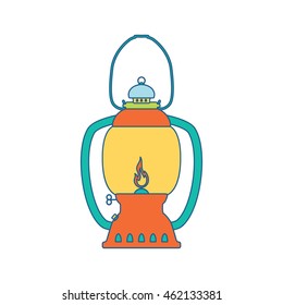 Kerosene lamp icon. Vector illustration. Isolated on a white background.