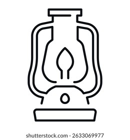 Kerosene lamp icon in vector style for vintage decor and lighting design projects