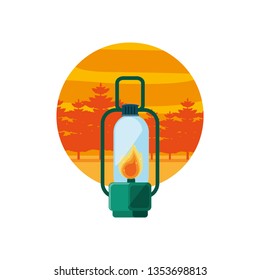 Kerosene Lamp Isolated Icon