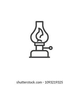 Kerosene lamp outline icon. linear style sign for mobile concept and web design. Lantern simple line vector icon. Symbol, logo illustration. Pixel perfect vector graphics