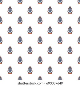 Kerosene lamp pattern in cartoon style. Seamless pattern vector illustration