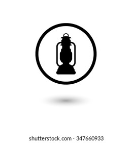 Kerosene lamp - vector icon