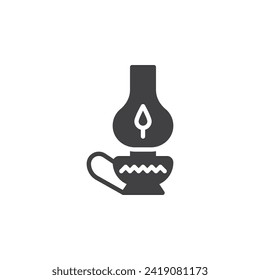 Kerosene lamp vector icon. filled flat sign for mobile concept and web design. Novruz Lantern glyph icon. Symbol, logo illustration. Vector graphics