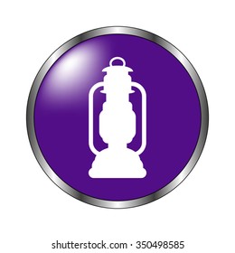 Kerosene lamp - vector icon; violet button