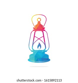 Kerosene lamp. Vector illustration isolated on white background.