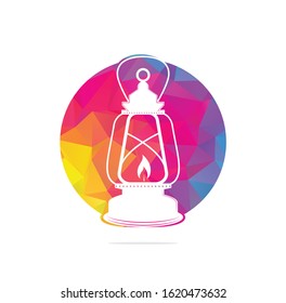 Kerosene lamp. Vector illustration isolated on white background.