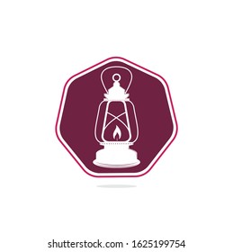 Kerosene lamp. Vector illustration isolated on white background.