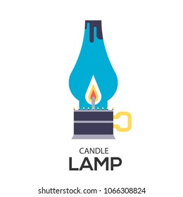 kerosene lamp vector illustration symbol object. Flat icon style concept design