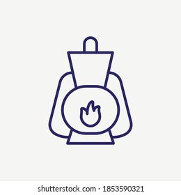 Kerosene Lamp Vector Line Icon