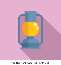 Kerosene old lamp icon flat vector. Retro station lamp. Gasoline chemical burner lamp