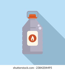 Kerosene plastic bottle icon flat vector. Handle gas drop. Camp light oil lamp