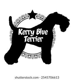 Kerry Blue Terrier dog silhouette, dog, dog breeds,  vector, silhouette, logo design, animal, illustration, icon, sign, black, pet