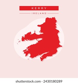 Kerry County Council (Republic of Ireland, Counties of Ireland) map vector illustration