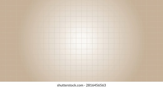 Kertas notebook persegi krem tua pola mulus. Tekstur kotak kuadrat dengan garis coklat. Kertas matematika mesh lembar latar belakang mulus. Ilustrasi vektor terisolasi pada latar belakang putih.