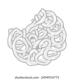 Kerupuk, indonesian cracker food snack. Hand drawn vector illustration. 
