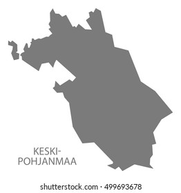 Keski-Pohjanmaa Finland Map grey