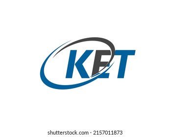 KET letter creative modern elegant swoosh logo design