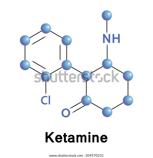 Ketamine Molecule Structure Medical Vector Illustration Stock Vector ...