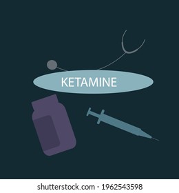 ketamine word concept - vector illustration
