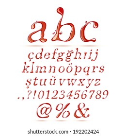 Ketchup alphabet lower case 