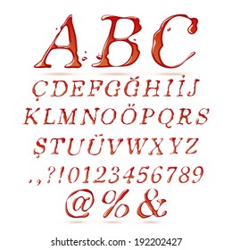 Ketchup alphabet upper case italic