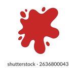 Ketchup blob doodle flat icon. blob of red ketchup clipart silhouette. Vector illustration