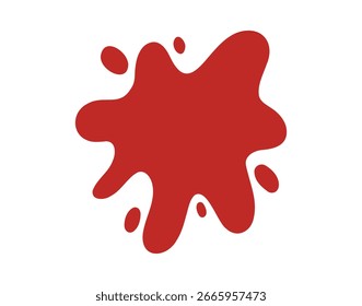 Ketschup-Blob-Doodle-Flachsymbol. Klecks roter Ketschup-Clipart-Silhouette. Vektorgrafik