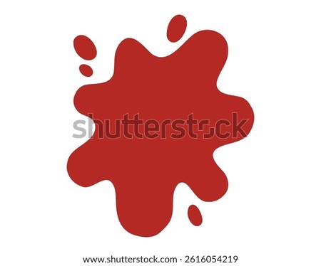 Ketchup blob doodle flat icon. blob of red ketchup clipart silhouette. Vector illustration