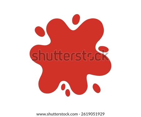 Ketchup blob doodle flat icon. blob of red ketchup clipart silhouette. Vector illustration